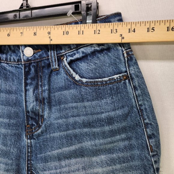 Vanilla Star Jean Shorts Juniors 5 Cuffed Blue Womens - Picture 3 of 10